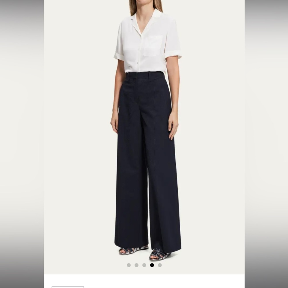THEORY High-Waist Wide-Leg Trousers Sz 8